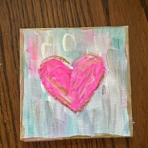 Pink Heart Canvas Art